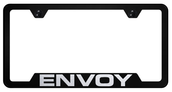 GMC Envoy Cut-Out Frame - Laser Etched Black License Plate Frame - GF.ENV.EB