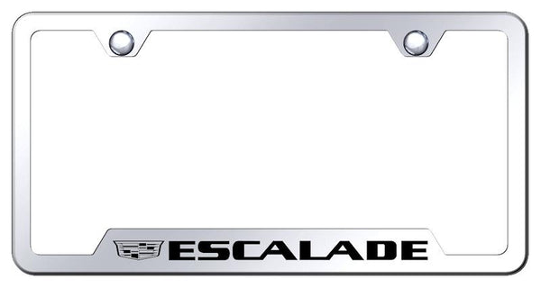 Cadillac Escalade Stainless Steel Notched Laser Etched License Frame - GF.ESA3.EC