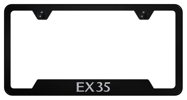 Infiniti EX35 Black Notched Laser Etched License Frame - GF.EX35.EB