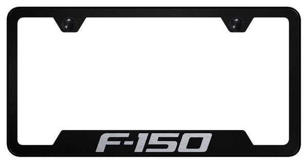 Ford F-150 Black Notched Laser Etched License Frame - GF.F15.EB