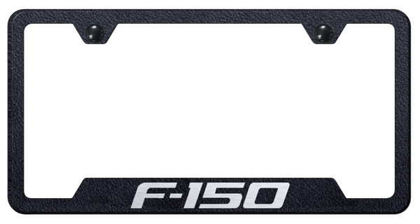 Ford F-150 Cut-Out Frame - Laser Etched Rugged Black License Plate Frame - GF.F15.ERB