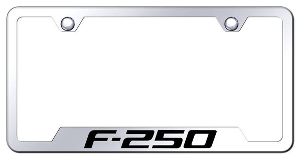 Ford F-250 Stainless Steel Notched Laser Etched License Frame - GF.F25.EC