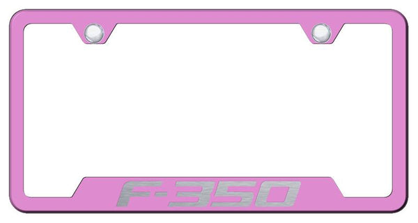 Ford F-350 Pink Notched Laser Etched License Frame - GF.F35.EP