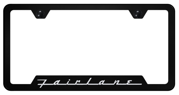 Ford Fairlane Cut-Out Frame - Laser Etched Black License Plate Frame - GF.FAI.EB