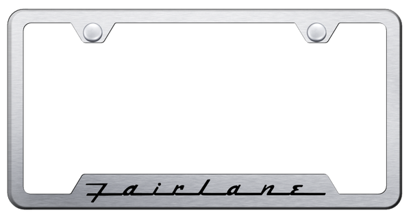 Ford Fairlane Cut-Out Frame - Laser Etched Brushed License Plate Frame - GF.FAI.ES