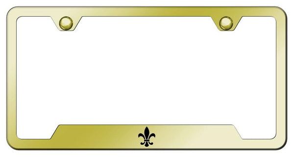 Fleur-De-Lis Gold Notched Laser Etched License Frame - GF.FDL.EG