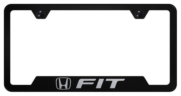 Honda Fit Black Notched Laser Etched License Frame - GF.FIT.EB