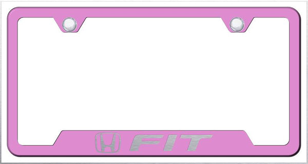 Honda Fit Pink Notched Laser Etched License Frame - GF.FIT.EP