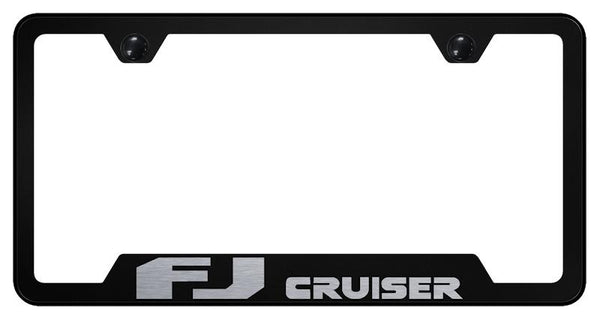 Toyota FJ Cruiser Black Notched Laser Etched License Frame - GF.FJC.EB