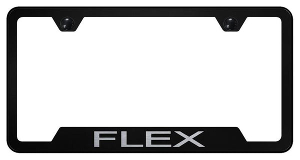 Ford Flex Black Notched Laser Etched License Frame - GF.FLEX.EB