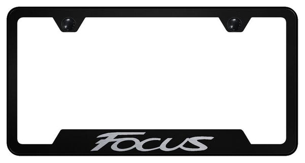 Ford Focus Black Notched Laser Etched License Frame - GF.FOC.EB