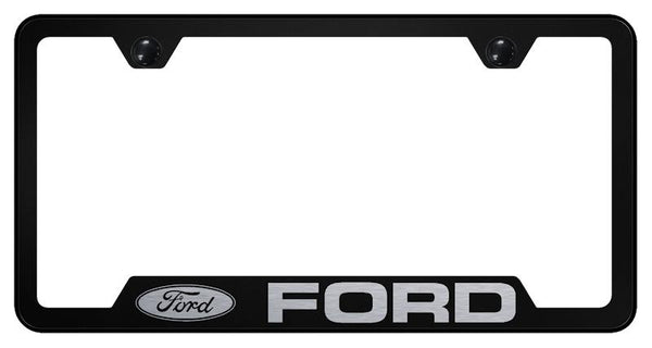 Ford Ford Black Notched Laser Etched License Frame - GF.FOR.EB