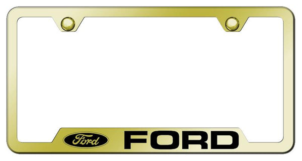 Ford Ford Gold Notched Laser Etched License Frame - GF.FOR.EG