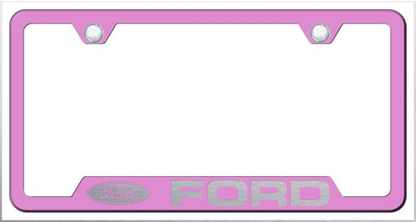 Ford Ford Pink Notched Laser Etched License Frame - GF.FOR.EP