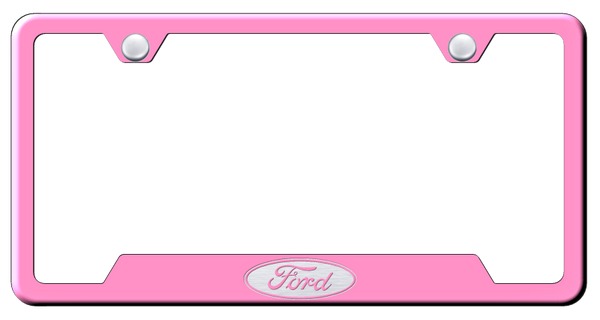 Ford Ford (Logo Only) Cut-Out Frame - Laser Etched Pink License Plate Frame - GF.FORL.EP