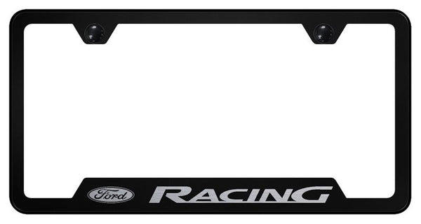 Ford Ford Racing Black Notched Laser Etched License Frame - GF.FORR.EB