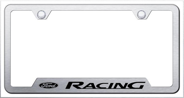 Ford Ford Racing Brushed Stainless Steel Notched Laser Etched License Frame - GF.FORR.ES