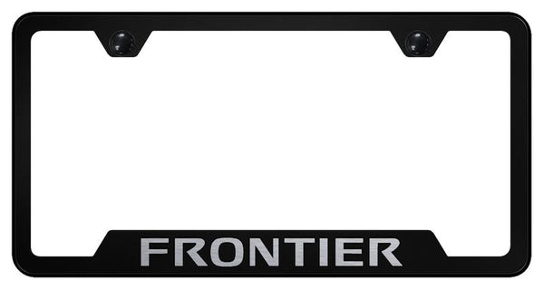 Nissan Frontier Black Notched Laser Etched License Frame - GF.FRO.EB