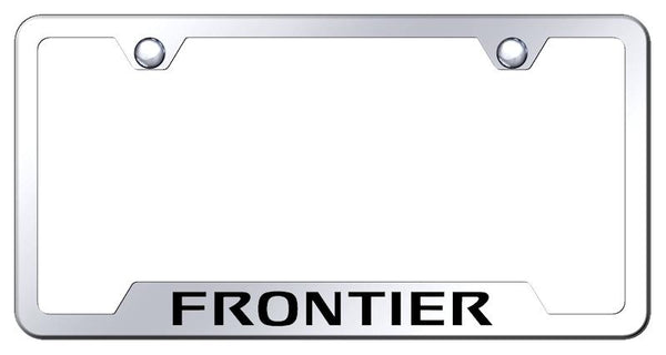 Nissan Frontier Stainless Steel Notched Laser Etched License Frame - GF.FRO.EC