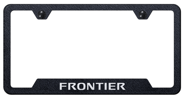 Nissan Frontier Cut-Out Frame - Laser Etched Rugged Black License Plate Frame - GF.FRO.ERB