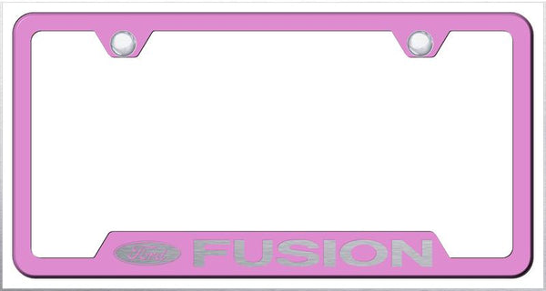 Ford Fusion Pink Notched Laser Etched License Frame - GF.FUS.EP