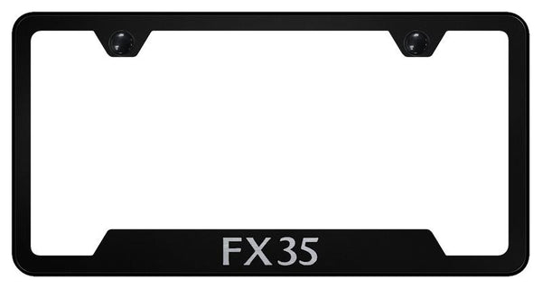 Infiniti FX35 Black Notched Laser Etched License Frame - GF.FX3.EB