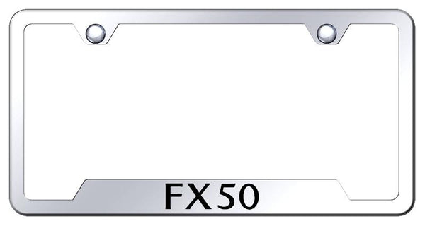 Infiniti FX50 Stainless Steel Notched Laser Etched License Frame - GF.FX50.EC