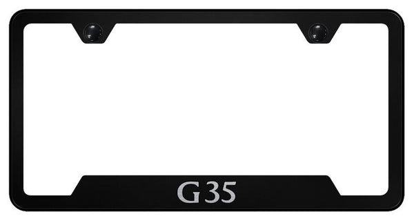 Infiniti G35 Black Notched Laser Etched License Frame - GF.G35.EB