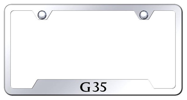 Infiniti G35 Stainless Steel Notched Laser Etched License Frame - GF.G35.EC