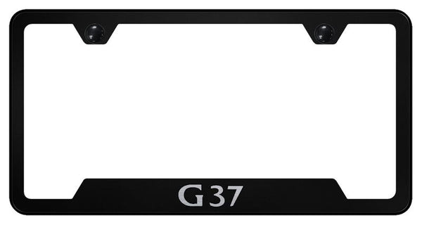 Infiniti G37 Black Notched Laser Etched License Frame - GF.G37.EB