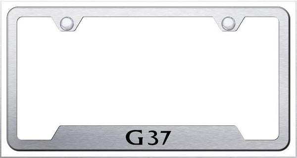 Infiniti G37 Brushed Stainless Steel Notched Laser Etched License Frame - GF.G37.ES