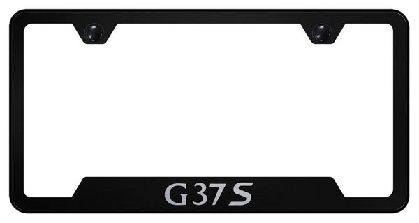 Infiniti G37S Black Notched Laser Etched License Frame - GF.G37S.EB