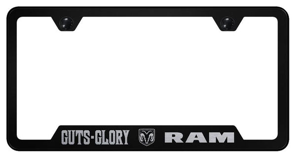 Dodge Guts - Glory - Ram Black Notched Laser Etched License Frame - GF.GGL.EB