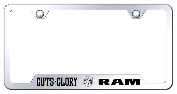 Dodge Guts - Glory - Ram Stainless Steel Notched Laser Etched License Frame - GF.GGL.EC