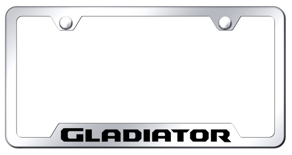 Jeep Gladiator Cut-Out Frame - Laser Etched Mirrored License Plate Frame - GF.GLAD.EC