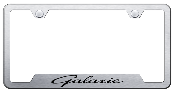 Ford Galaxie Cut-Out Frame - Laser Etched Brushed License Plate Frame - GF.GLX.ES