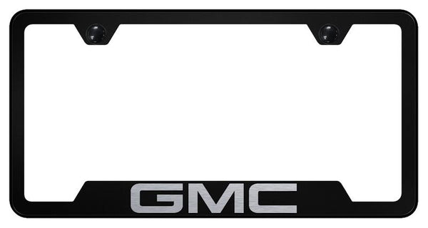 GMC GMC Black Notched Laser Etched License Frame - GF.GMC.EB