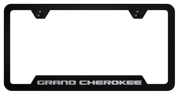 Jeep Grand Cherokee Black Notched Laser Etched License Frame - GF.GRA.EB