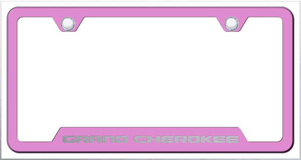 Jeep Grand Cherokee Pink Notched Laser Etched License Frame - GF.GRA.EP