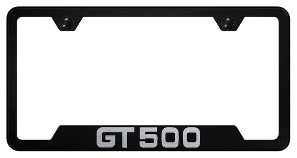 Ford GT500 Mustang Black Notched Laser Etched License Frame - GF.GT5.EB