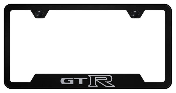 Nissan GTR Black Notched Laser Etched License Frame - GF.GTR.EB