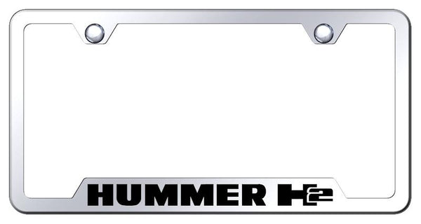 Hummer H2 Stainless Steel Notched Laser Etched License Frame - GF.H2.EC