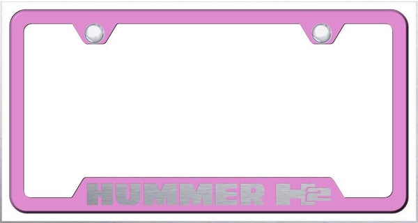 Hummer H2 Pink Notched Laser Etched License Frame - GF.H2.EP