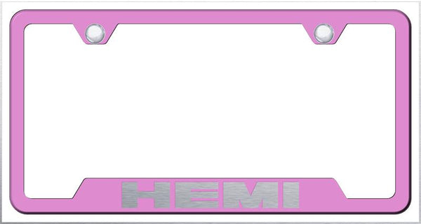 Chrysler/Dodge Hemi Pink Notched Laser Etched License Frame - GF.HEM.EP