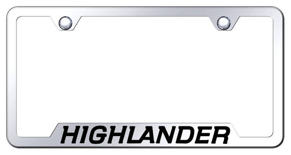 Toyota Highlander Stainless Steel Notched Laser Etched License Frame - GF.HIL.EC