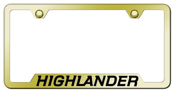 Toyota Highlander Gold Notched Laser Etched License Frame - GF.HIL.EG