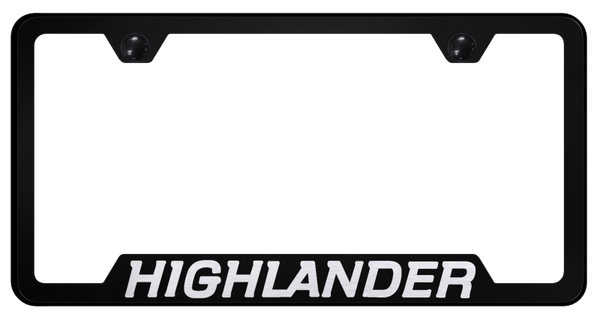 Toyota Highlander Cut-Out Frame - Laser Etched Black License Plate Frame - GF.HIL.EB