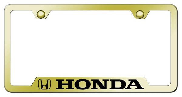 Honda Honda Gold Notched Laser Etched License Frame - GF.HON.EG