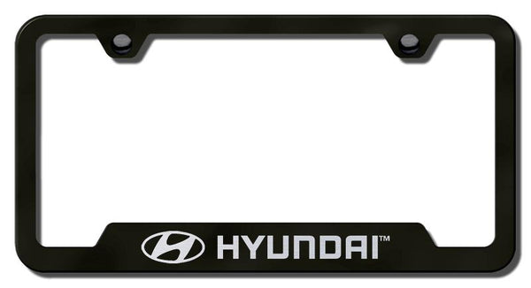 Hyundai Hyundai Black Notched Laser Etched License Frame - GF.HYU.EB