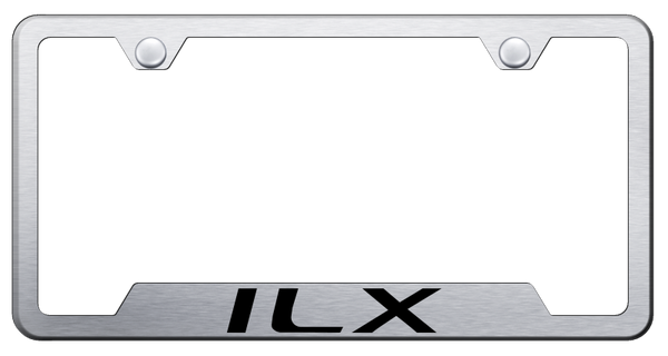 Acura ILX Cut-Out Frame - Laser Etched Brushed License Plate Frame - GF.ILX.ES